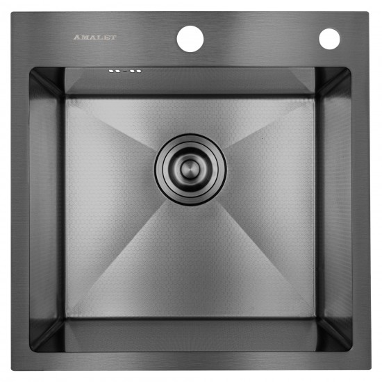 Мойка врезная 48x48 Премиум Графит Honey AMALET