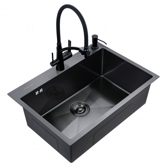 Мойка врезная 68x48 Премиум Графит Honey AMALET