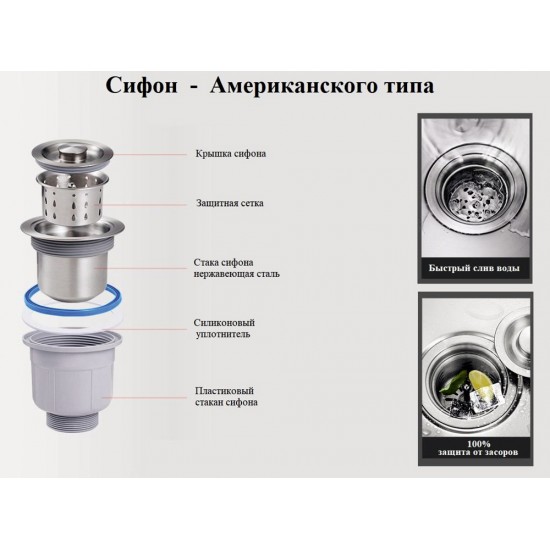 Мойка врезная 50x45 Standart Сатин AMALET