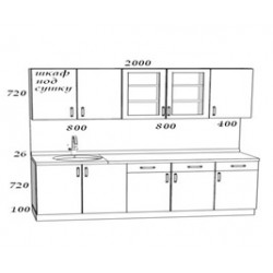 Кухонный комплект №11 с фасадами МДФ в пленке ПВХ