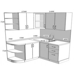 Кухонный комплект №16 с фасадами МДФ в пленке ПВХ