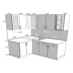 Кухонный комплект №17 с фасадами МДФ в пленке ПВХ