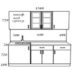 Кухонный комплект №3 с фасадами МДФ в пленке ПВХ