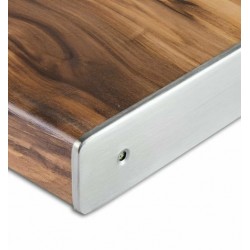 Планка Торцевая, 38мм, нержавейка, 600мм, R3, с закрытым завалом, матовая, правая