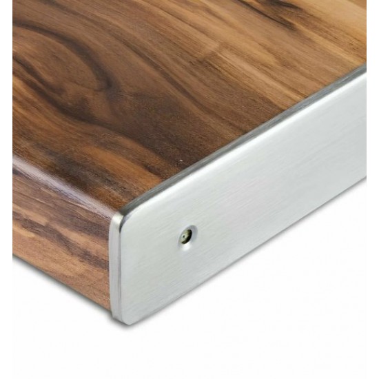 Планка Торцевая, 38мм, нержавейка, 600мм, R3, с закрытым завалом, матовая, правая Планка Торцевая, 38мм, нержавейка, 600мм, R3, с закрытым завалом, матовая, правая